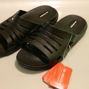 OKABASHI Men's Eurosport Sandals Black Sz L 8/8.5